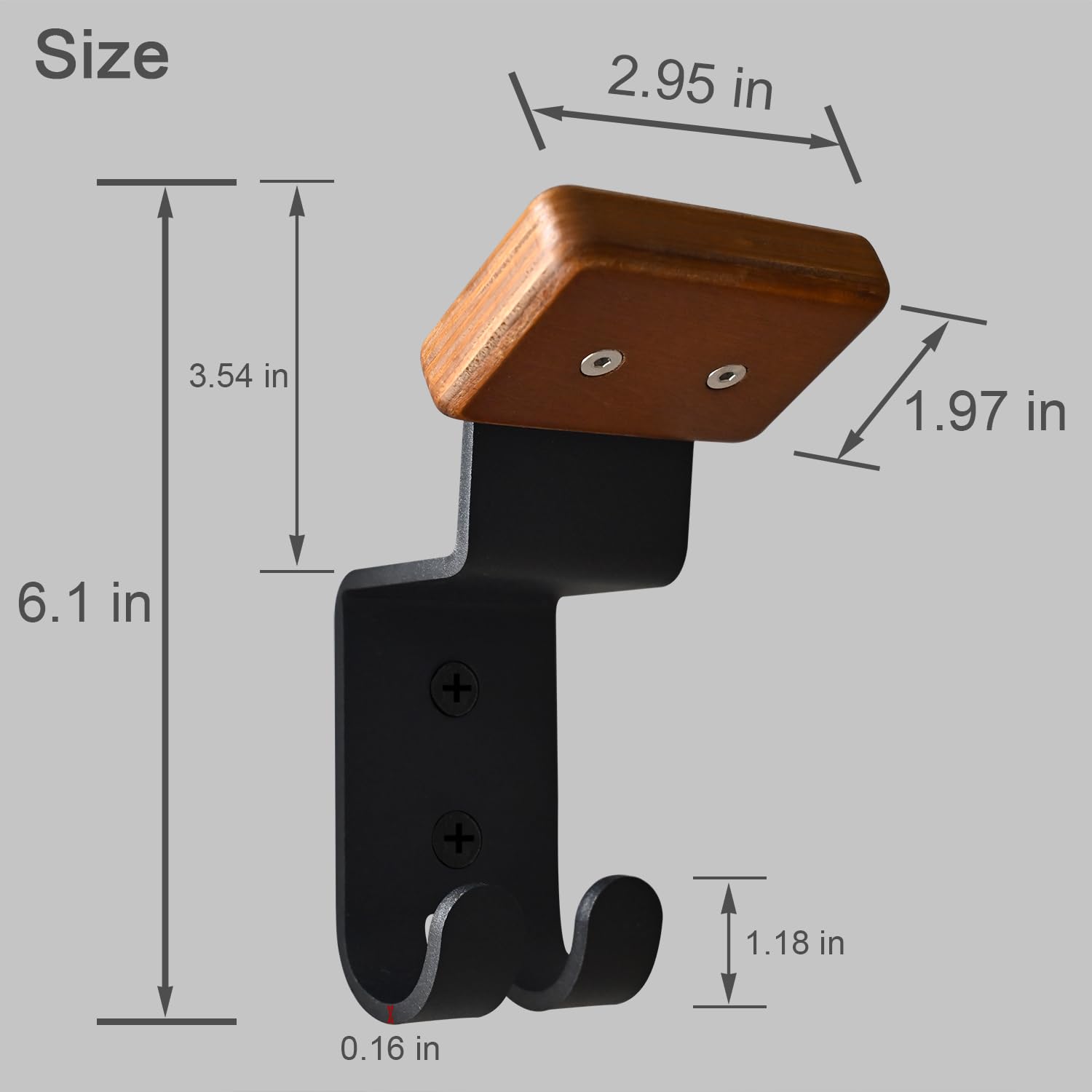 Wall Mount Helmet Holder With Key Hooks - Solid Wood Motorcycle Gear Rack