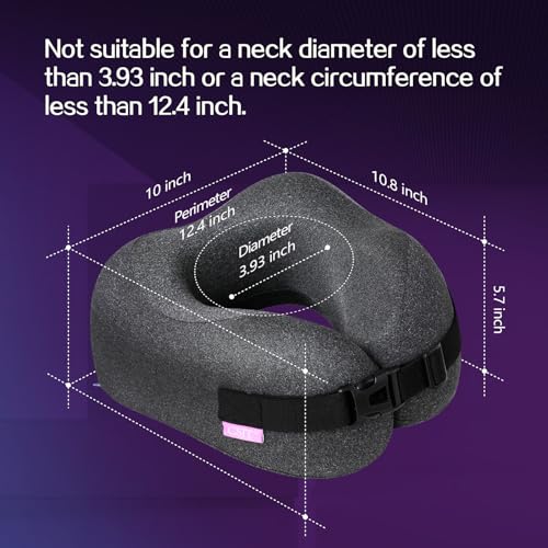 Travel Pillow Vac Compressed Memory Foam Neck Pillow Airplane,Comfortable,Neck Support,Machine Washable,Airplanes Travel Essentials Accessories for Office,Flight,Cars Breaks Sleeping(Black) - Image 4