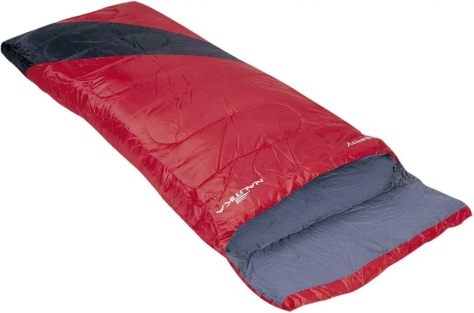 ntk, Saco de Dormir Tipo Envelope Liberty, com Faixa de Temperatura entre 4°C à 10°C, com Descanso de Cabeça e Bolsa de Transporte, Vermelho com Preto