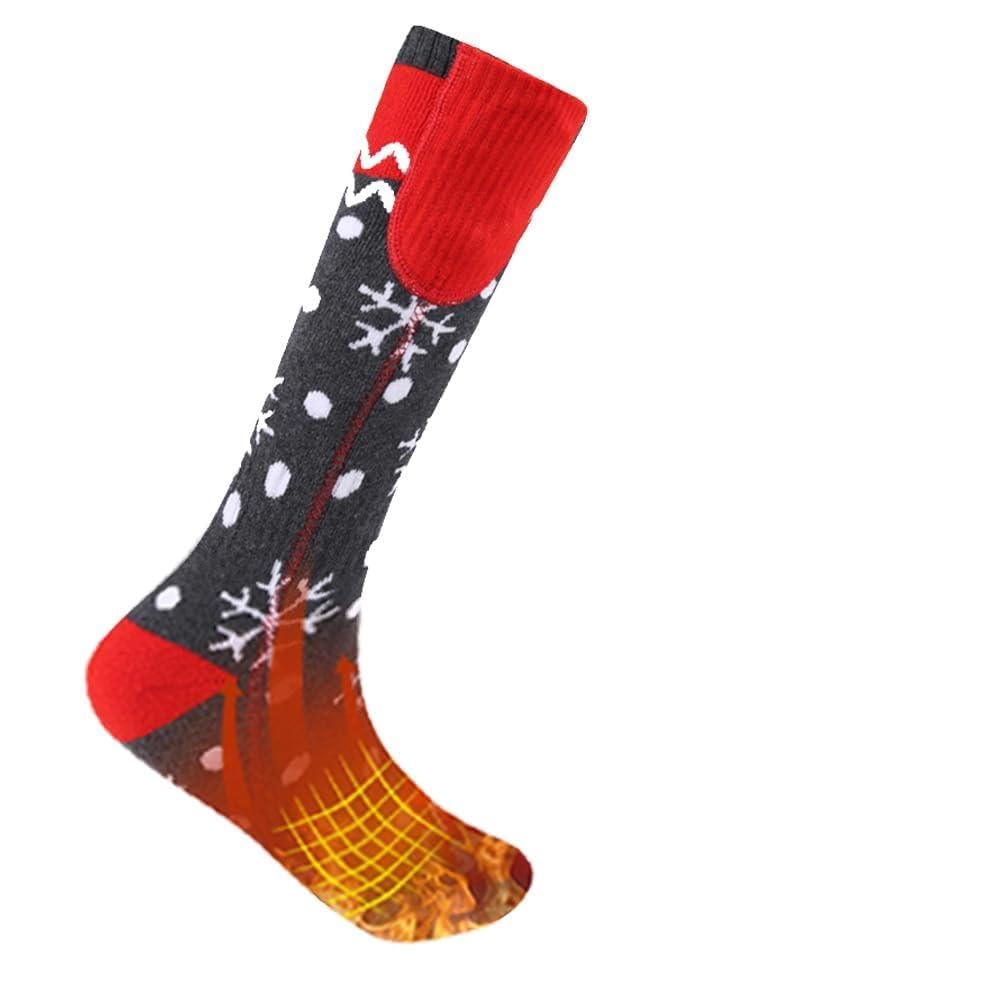 Tnfeeon Chaussettes Chauffantes à Batterie Rechargeables 5000 MAh avec 3 Réglages de Température pour Hommes et Femmes jusqu'à 5 Heures de Chauffage pour Le Ski, Le Camping, la Pêche en Plein Air,