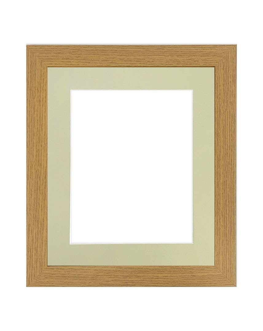 FRAMES BY POST Studio Oak Picture Photo Frame with Light Grey Mount 21 x 10 for Image Size 3 @ 7 x 5