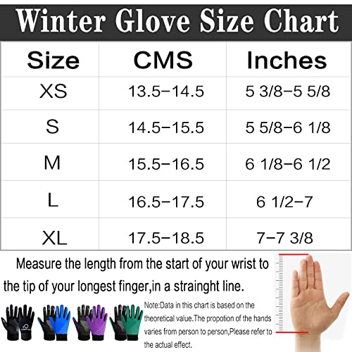 Amrta Winter Gloves For Kids Waterproof Thermal Boys Girls Cold Weather Warm Sport Touchscreen Soft Mittens, Children Anti Slip Glove For Bike Snow Ski Running Football Cycling (Purple, L) #TOP5