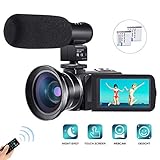 ♫【Full HD-Camcorder】: Die CofunKool-Videokamera unterstützt eine MOV-Videoauflösung von 1920x1080 (30 FPS) und eine JPEG-Bildauflösung von 24 M (6340 x 3600). Ausgestattet mit 3,0-Zoll-IPS-Touchscreen, 270-Grad-Drehung und 16-fachem Digitalzoom. Kamera-Modus unterstützt Gesichtserfassung, Beauty-Funktion, integriertes Fülllicht, Anti-Shaking. Camcorder-Modus Unterstützt IR-Nachtsicht, Schleifenaufnahme, Bewegungserkennung, Zeitlupe,Kann als Webcam verwendet werden und so weiter.