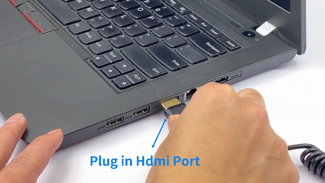 Duttek Mini HDMI To Standard HDMI Cable, Mini HDMI To HDMI Coiled Cable, Ultra-Thin Left Angled HDMI Male To Mini HDMI Male Coiled Cable Support 4K Ultra HD, 1080p, 3D (HDMI 2.0 - View #6