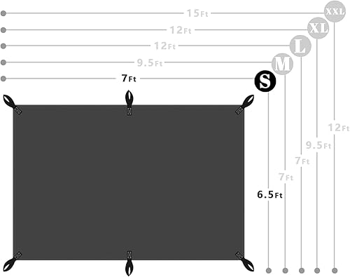Miniatura 2 de YUFYIG Lona resistente de 6.5 x 7 pies, color negro, multiusos, gruesa, impermeable, para techo, campamento, piscina, duradera, a prueba de