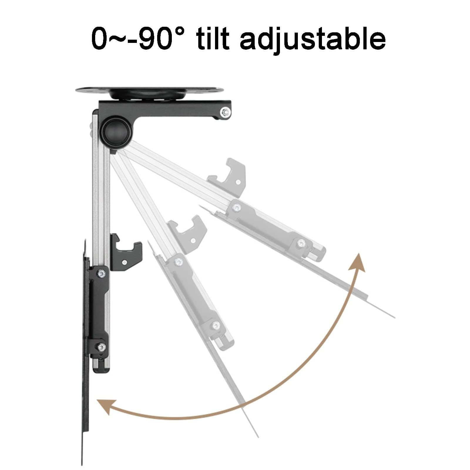 THEGA Supporto TV per LED - Supporto da Soffitto per TV, per Televisori da 17-37 Pollici, Supporto per TV/Monitor Ribaltabile da 0-90°, Girevole A Sinistra/Destra di ±30°, VESA Massimo 200x200 Mm