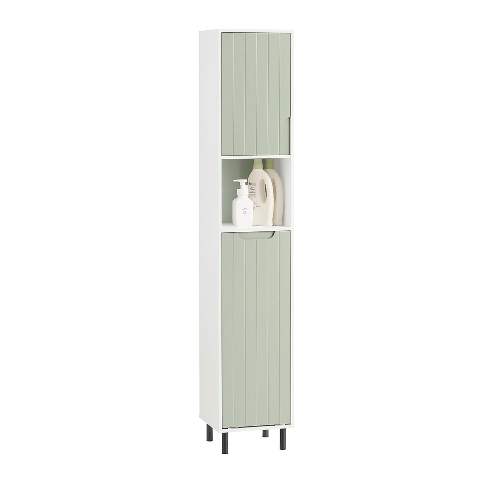SoBuy Mobile Alto Bagno Salvaspazio con Sacco Portabiancheria