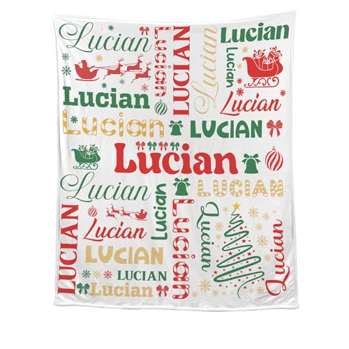 Fastpeace Personalized Christmas Family Fleece Blanket – Custom Name Holiday Blanket – Cozy Christmas Throw Gift for Mom, Dad, Friends, or Family – Soft Fleece Winter Blanket Keepsake