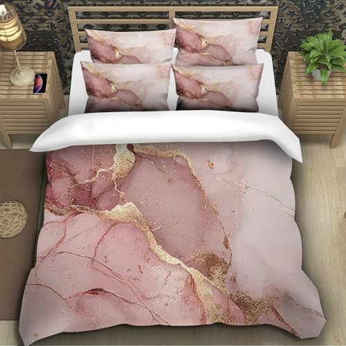 Housse de couette marbre hypoallergénique et parure de lit douce - 5