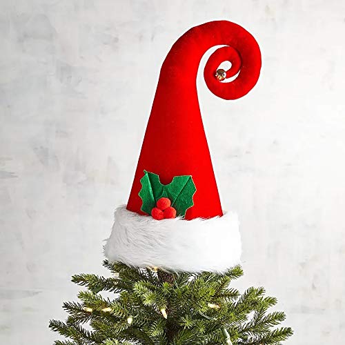Buy Unique Christmas Tree Topper Lighted Top Hat Rattan Deer Head Red