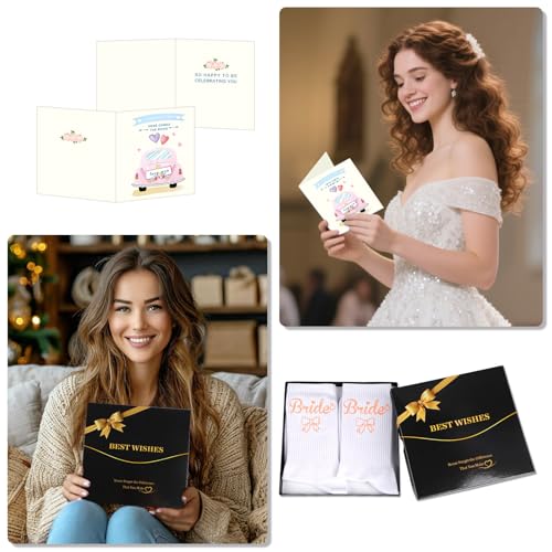 Image of Juesly Bride Gifts with Bride Socks,Wifey Socks as Bachelorette Gifts for Bride,Gifts for Wife