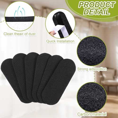 Image of Tuanse 20 Pack Ceiling Fan Filters for Blades, Activated Coconut Activated Zeolite Ceiling Fan Air Filter, Stick Air Filter Purifiers for Common Household Contaminants (Black)