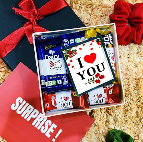 ODDCLICK I Love You Surprise Valentine gift Chocolate gift Hamper 2 in 1 Combo, Valentine gift for girlfriend for family and friends Boyfriend, Husband Wife, 150 gram 3