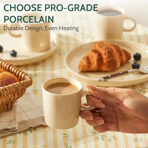 Image of Sweese 4-Pack Porcelain Espresso Cups, Beige High-Grade Durable Professional, 3.5 Fluid Ounces nan nan