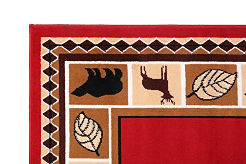Rugs Home 631 Dark Red Bear 7'8"X9'8" Area Rugs #TOP6