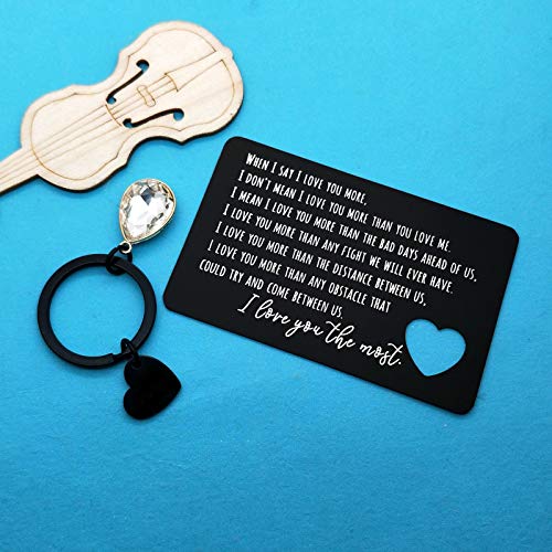 Xiahuyu Engraved Wallet Card Insert for Boyfriend Fiance Husband Christmas Birthday Gift Wedding Anniversary Card Gift Valentines Day Gifts I Love You Gifts for Him Boyfriend4