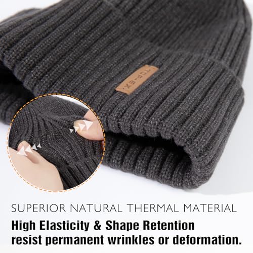 Image of TOP-EX DryKnit Waterproof L /XL /XXL Winter Fleece Lined Beanie Hat for Men Women Warm Knit Watch Skull Cap Cold Weather