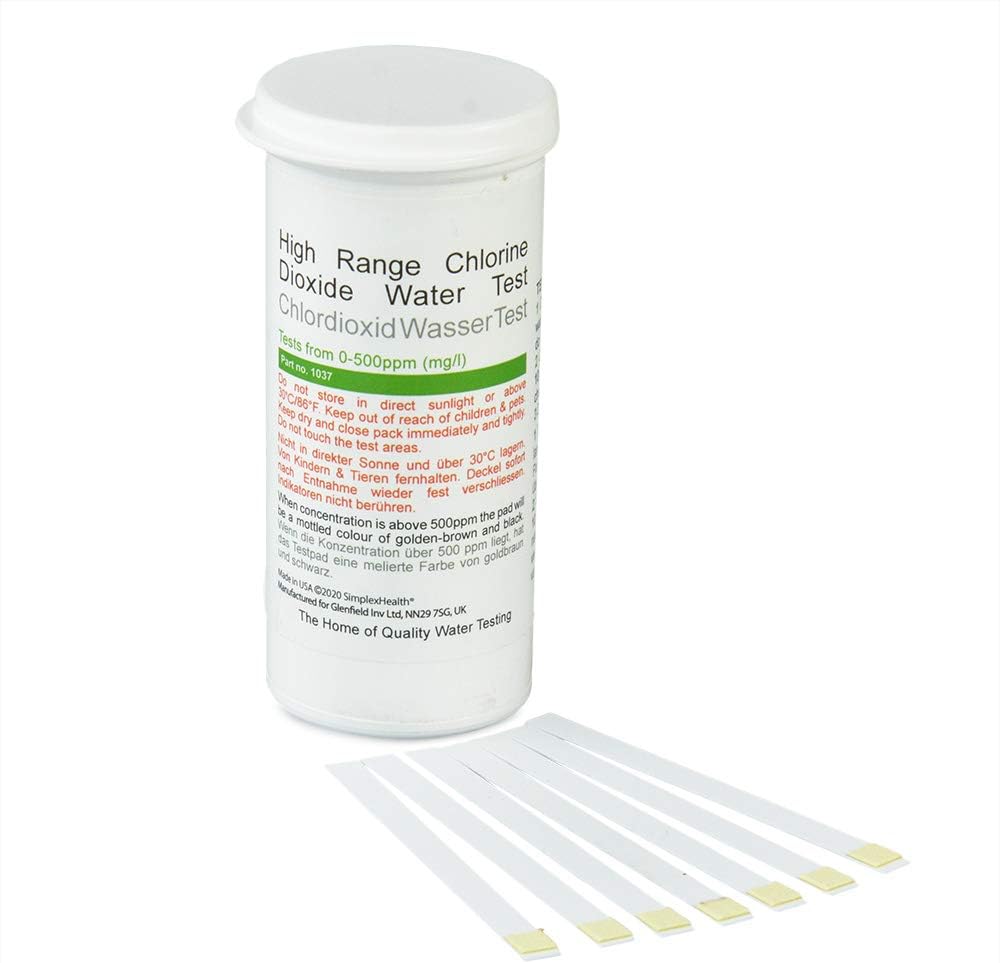 SimplexHealth Chlorine Dioxide 0-500ppm (50 Test Strips)