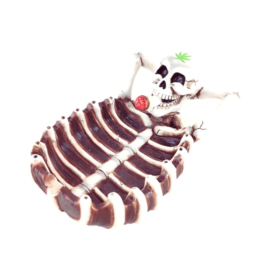 Wise Skies Funky Ashtrays Choose Your Own Skull Rasta Man Alien Resin Ash Trays Accessories (Relaxed Skeleton)