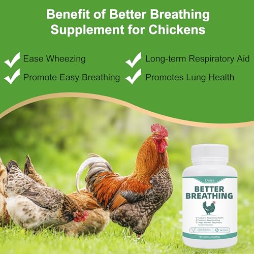 Chicken Breathing Supplement, Poultry Respiratory Aid Pills for All Breeds & Ages of Chickens - Support Wheezing, Coughing, Rapid Breathing, Lung Health - Gentle, Natural Formula - 300 Tablets