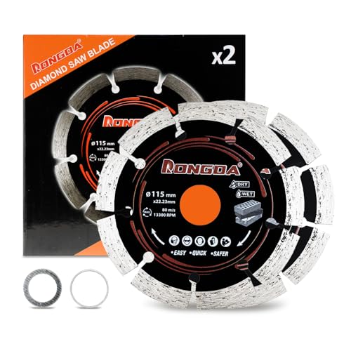 RONGDA 4-1/2 Inch Segmented Diamond Saw Blades 2-Pack for Angle Grinder