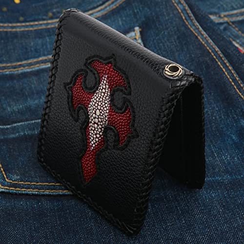 Red Stingray Leather Cross Chain Wallet3