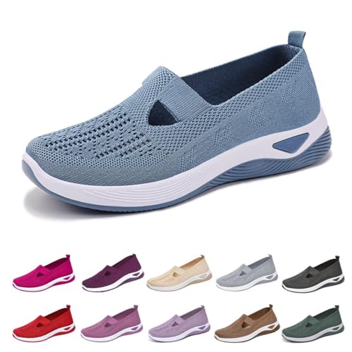 Image of Orthopedic Walking Shoes for Women,2026 New Orthowalkway Womens Shoes,Woven Orthopedic Breathable Walking Sneaker Non-Slip Arch Support Slip on Shoes
