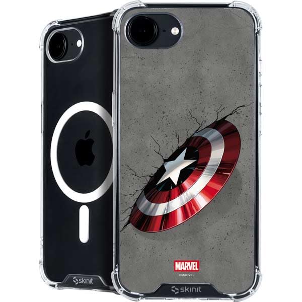 Skinit Phone Case Compatible with MagSafe iPhone 16e - Officially Licensed Marvel Captain America Shield Break Design