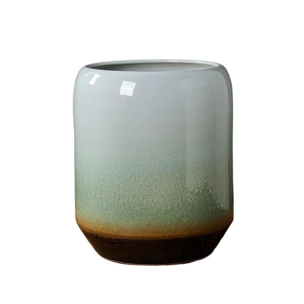 GELASIGE Flower Pots Retro Straight Gradient Ceramic Flower Pot Home Living Room Xuan Succulent Green Plant Pot Outdoor Flower Pots
