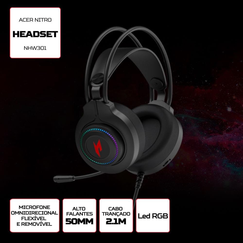 Headset Gamer Acer Nitro Nhw301 | Amazon.com.br