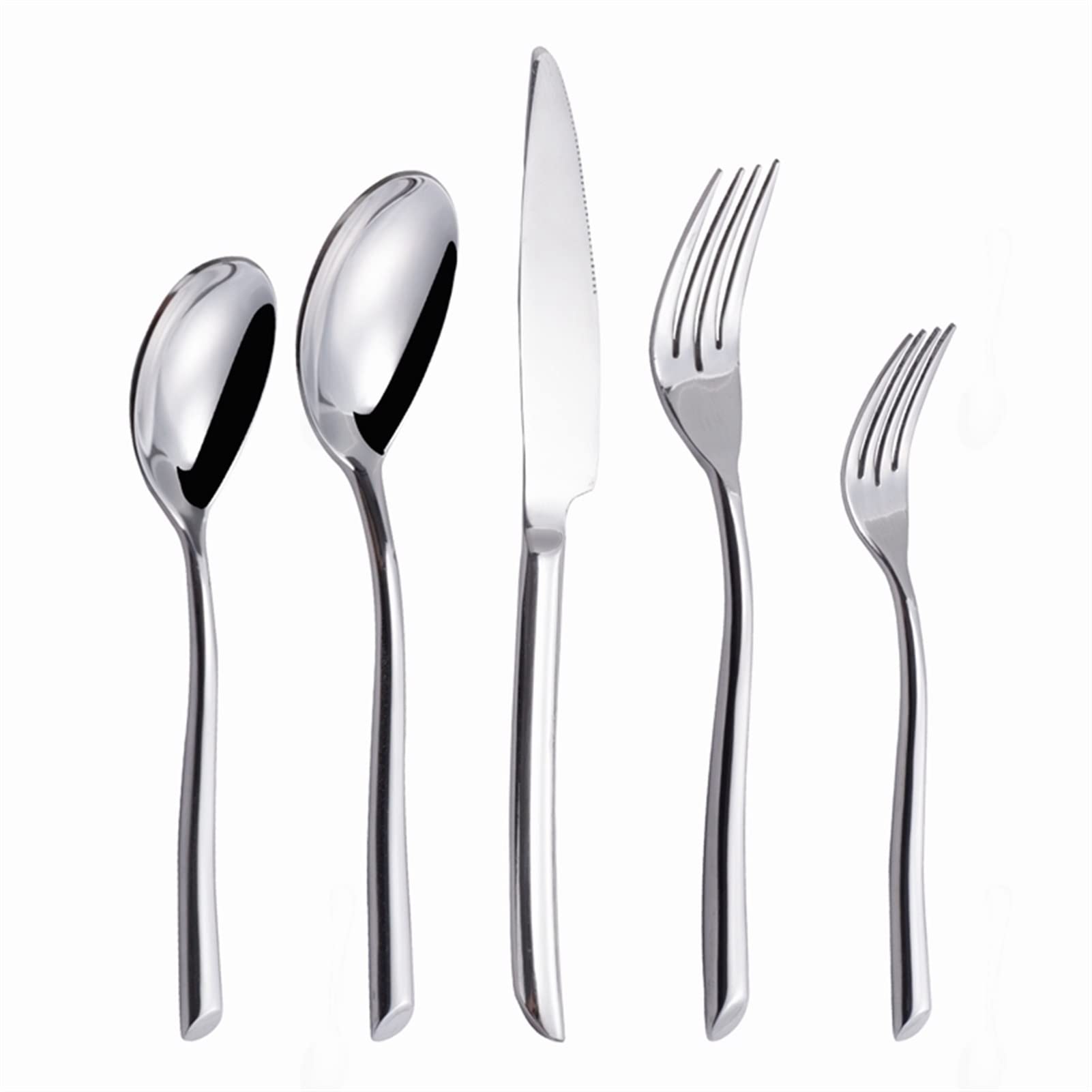 Genérico Juego de Cubiertos de Acero Inoxidable con Cuchillo, Tenedor y Cuchara, Apto para lavavajillas. (40pcs)