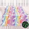 Glow in The Dark Blanket Unicorns Gifts for Girls, Soft Blanket 3 4 5 6 7 8 9 10 Year Old Girl Gifts, Toddler Girls Toys…