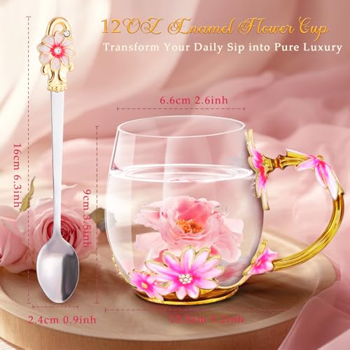 Taza de vidrio para té y café con diseño 3D mariposa miniatura 6