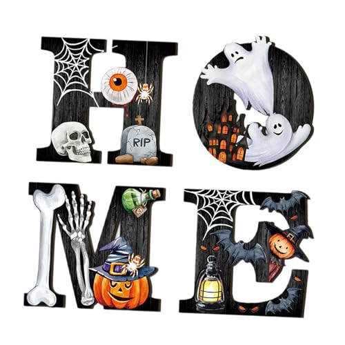 FLCPJGV ハロウィンドアサイン パンプキンスカルプレート 木製吊り下げドアサイン 玄関ドア