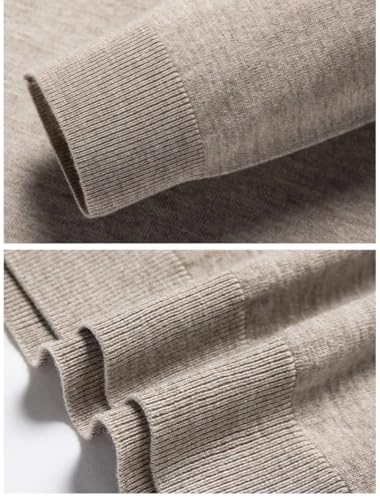 Men's Long Sleeve Loose Fit Sweaters Solid Lapel Neck Casual Knit Pullovers Long Sleeve Warm Pullover Jumper4