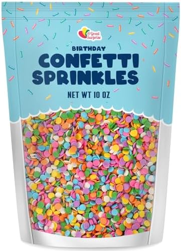 Confetti Sprinkles- 10 Ounces - Pastel Sprinkles - Birthday Toppings for Baby Shower Cupcakes, Cake, Cookies Decorations