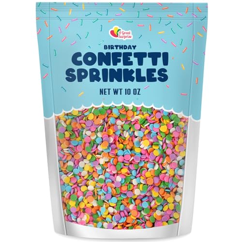 Confetti Sprinkles- 10 Ounces - Pastel Sprinkles - Birthday Toppings for Baby Shower Cupcakes, Cake, Cookies Decorations