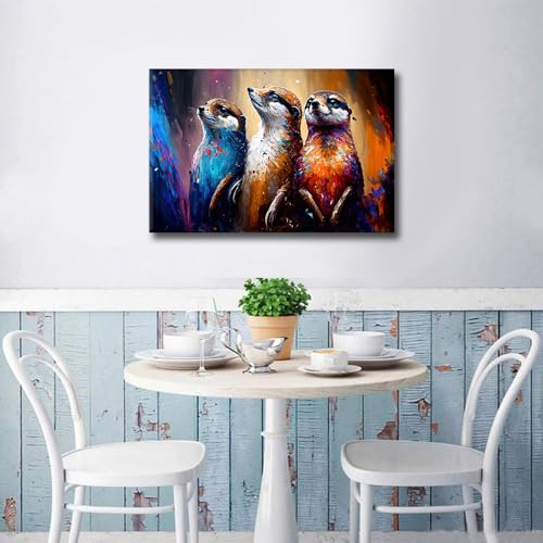Peinture suricate souriant TISHIRON : idée cadeau déco murale - 4