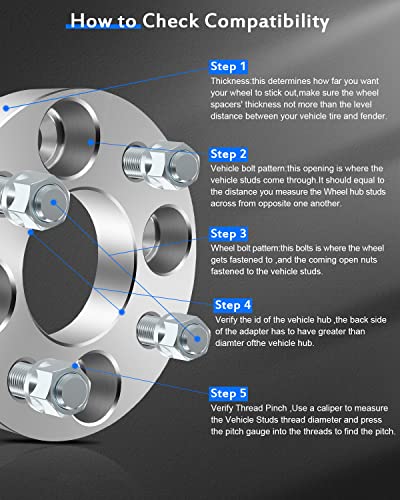 Eccpp 1 Inch 4X100Mm To 4X100Mm Wheel Spacers 4 Lug With 12X1.5 Studs Fit For 2005-2010 For Cobalt 2004-2011 For Aveo 2004-2020 For Yaris-2 Pair #TOP1