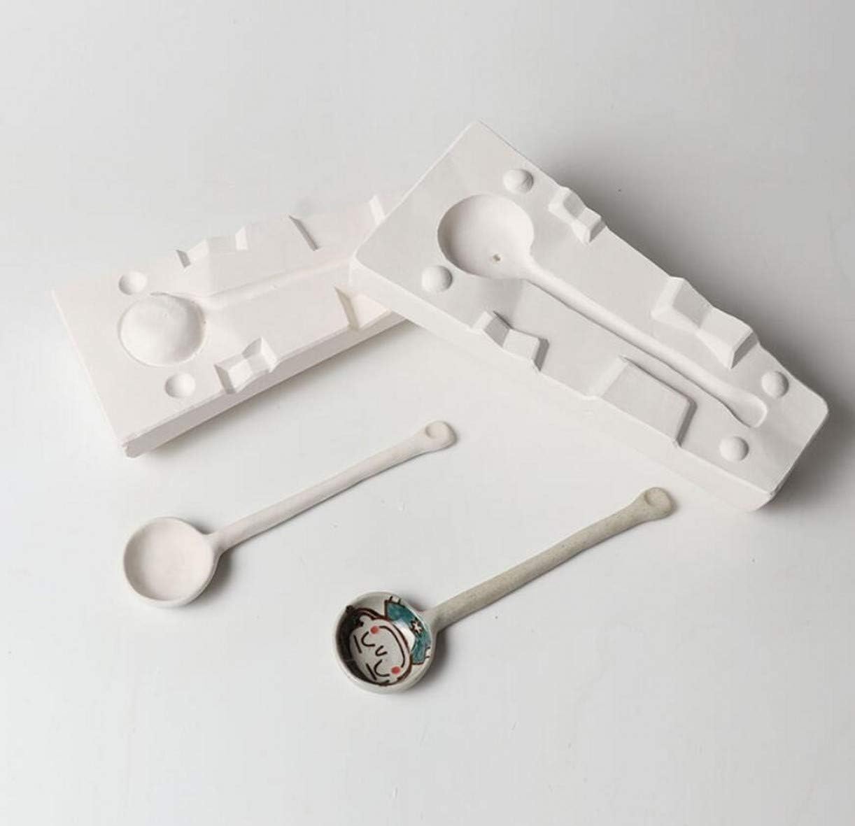 3D Plaster Spoon Molds - Ceramic DIY Craft Art Molds (17x4.5cm)