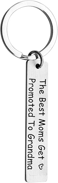 SEDEX Key Rings Tag Engraved Best Mom Get Promoted to Grandma Mothers Day Gifts from Daughter and Son Key Chains for Women BES Mum Personalised Mummy Keychain with Dog Tag