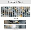 PLIGREAT 15 Strips Gray Marble Stair Riser Decals, Peel and Stick Stair Stickers for Steps 7.1"x39"/18x100cm Self-Adhesive Vinyl Modern Staircase Murals Decor for Home Hotel #2