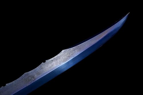 Miniatura 3 de Espada completa azul de alta hoja de acero de manganeso Katana japonesa Samurai Espada Funda de cuero