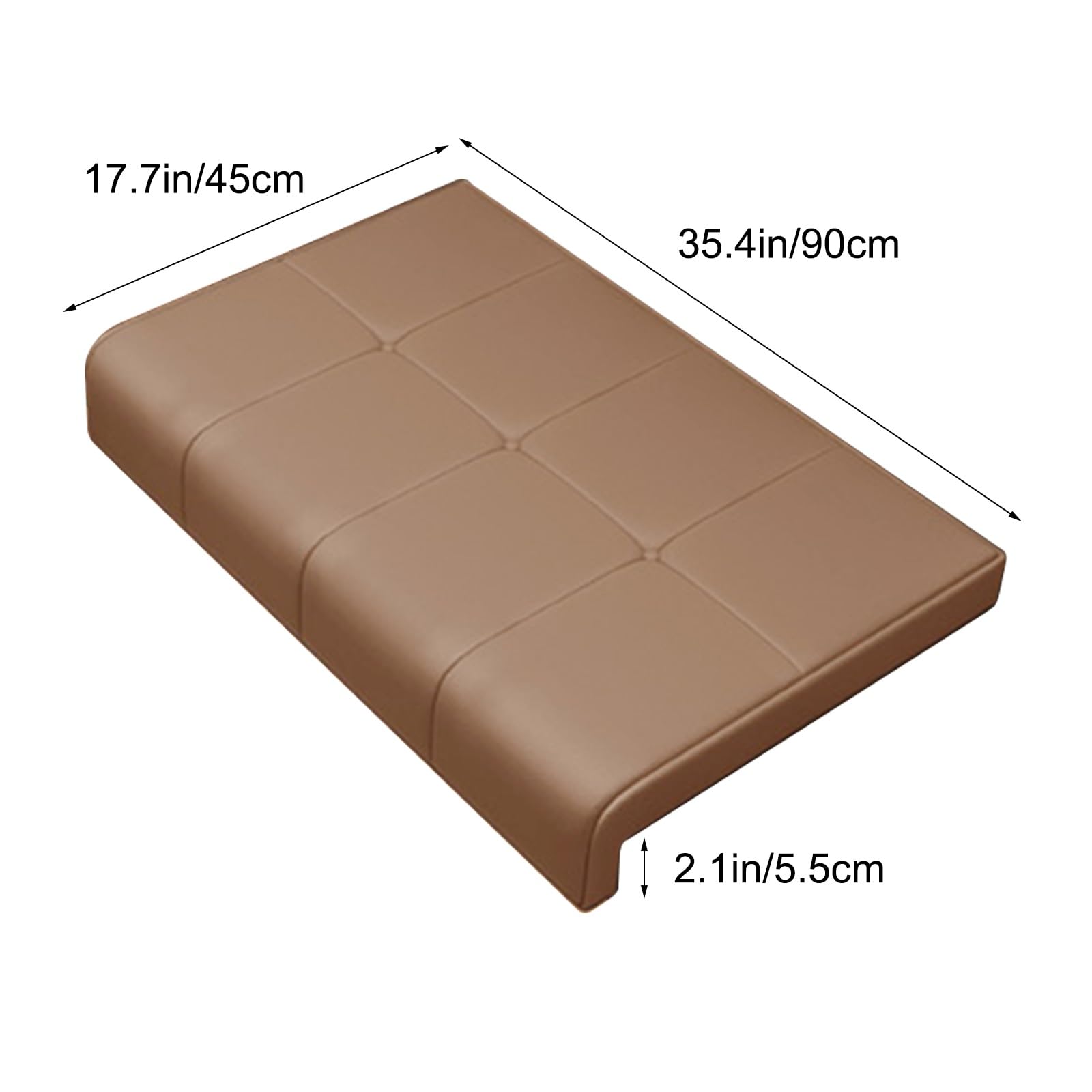 Cuscino per Scale in Pelle, Cuscino per Panca Spesso 5,5cm con Spugna ad Alta Resilienza, per Ristoranti, Biblioteche, Cuscini per Panche e Finestre a Bovindo(Brown)