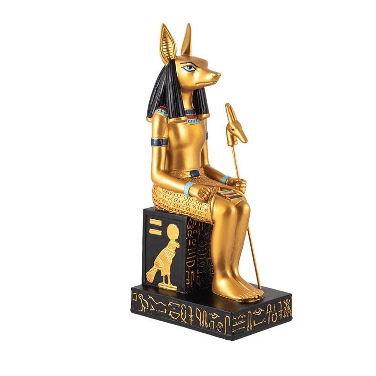 Figurine Anubis trône résine DRW statuette égyptienne collection 25cm
