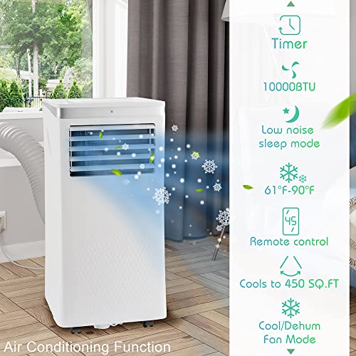 Image of Electactic Portable Air Conditioner With 3-in-1 Function, Cooling, Dry, Fan, Remote Control, Compact with 24 Hours Timer & Sleep Mode, White, 8000BTU /11D2 (A4211D2-8K)