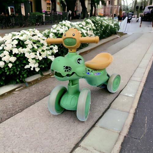 Bicicleta De Equilibrio Infantil Bebe Kidino Motoca Infantil Dino Verde Triciclo Bebe Leve e Durável