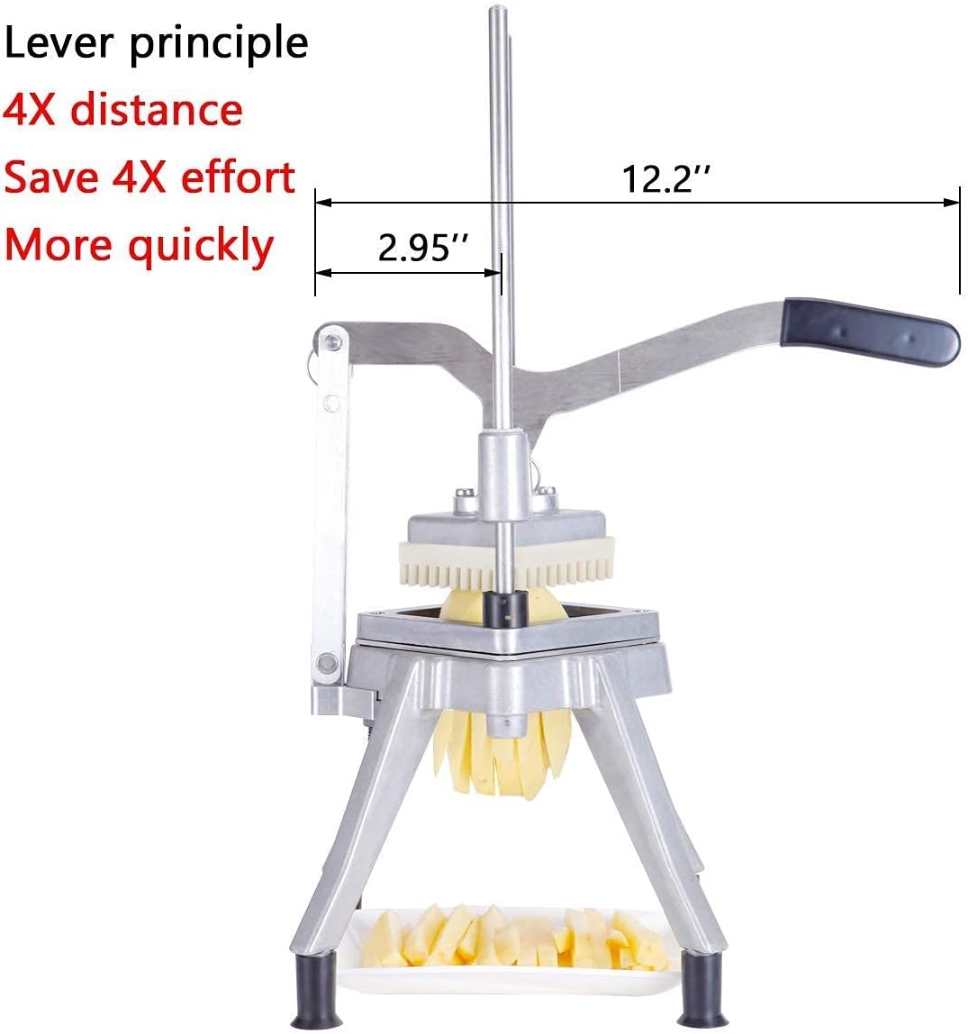 Vegetable Dicer Quick Slicer Machine, 1/2"+1/4"+3/8" Blade, S-Steel French Fry Maker Onion Pepper Potato Mushrooms chopper