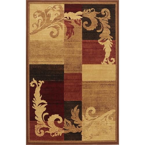 Home Dynamix Catalina Pierre Contemporary Scroll Area Rug, Brown/Red, 5'3