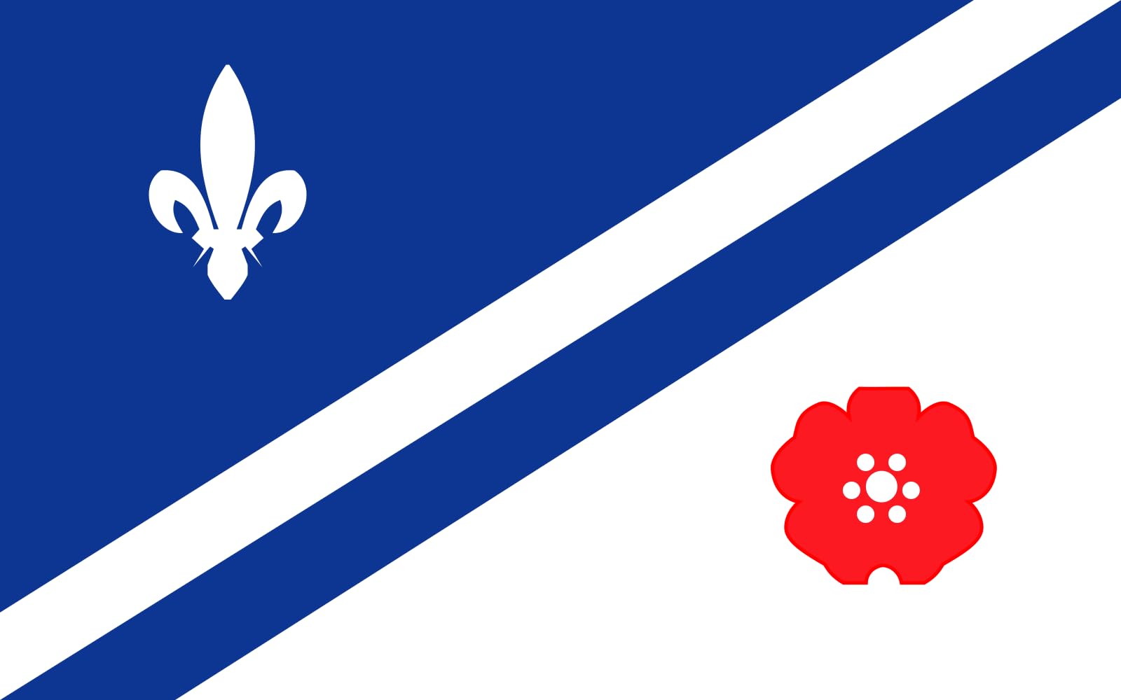 Drapeau XL Franco-Albertains horizontal 2,16m² parfait pour vos événements